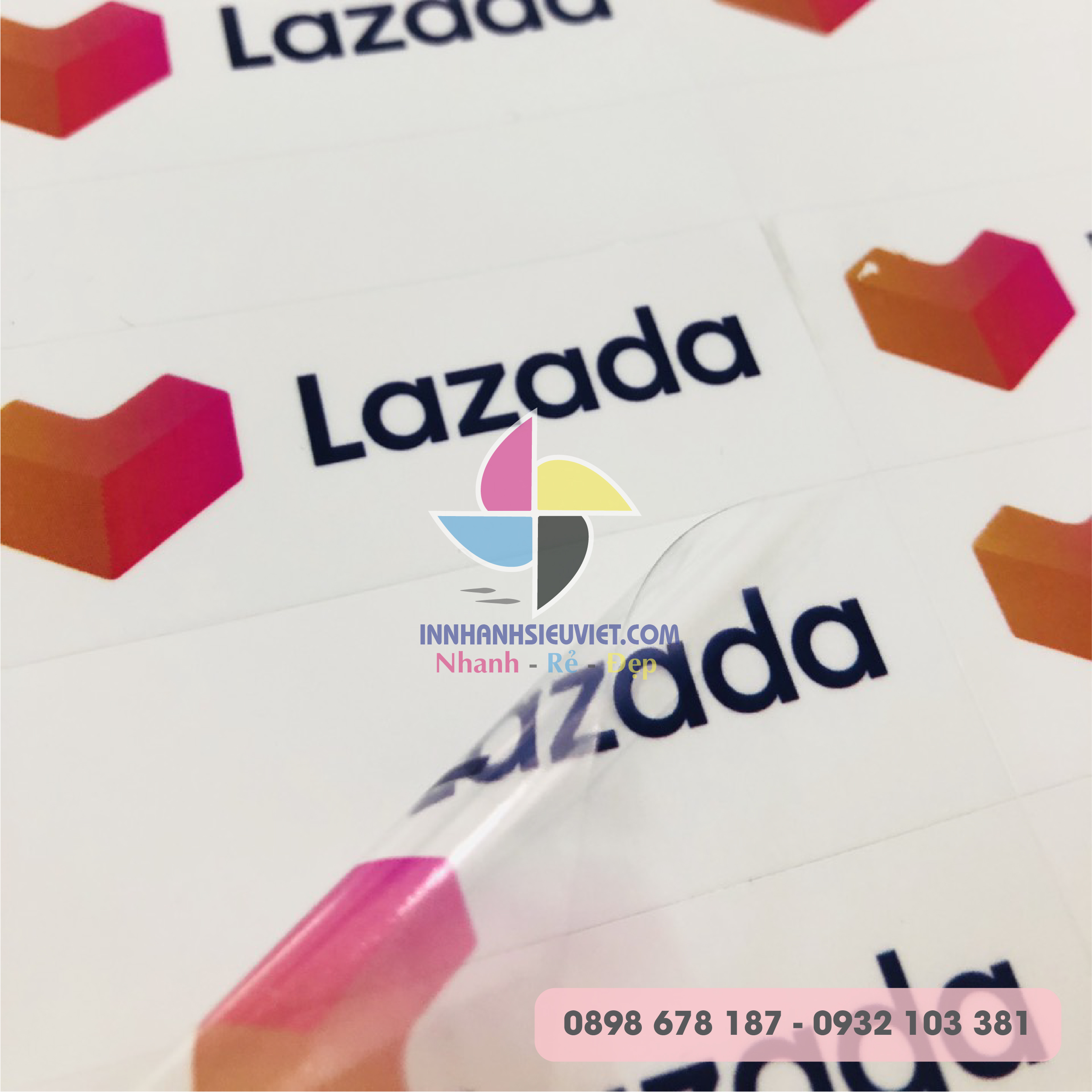 In logo dán lazada