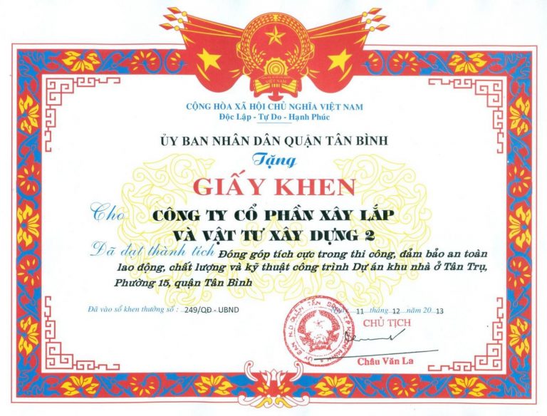 Mẫu giấy khen công ty