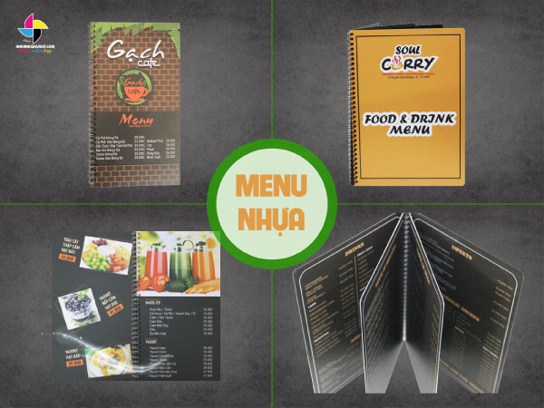 Menu thức nhà hàng, quán nhậu, quán cafe