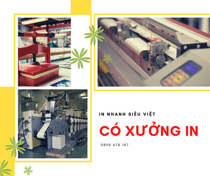 Xưởng in với thiết bị hiện đại