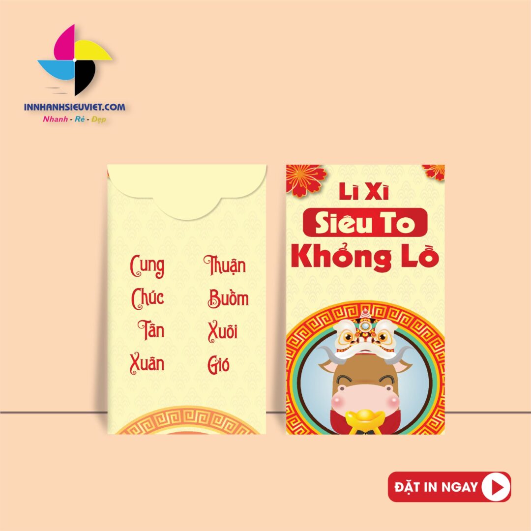 Mẫu bao lì xì theo trend "Siêu to, khổng lồ"