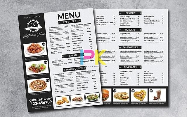 In menu nhà hàng 14 In menu nhà hàng lấy ngay