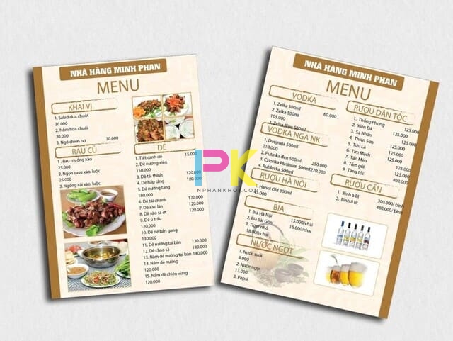 In menu nhà hàng 13 In Menu Nhà Hàng