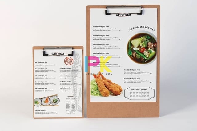 In menu nhà hàng 18 In menu nhà hàng chất lượng cao
