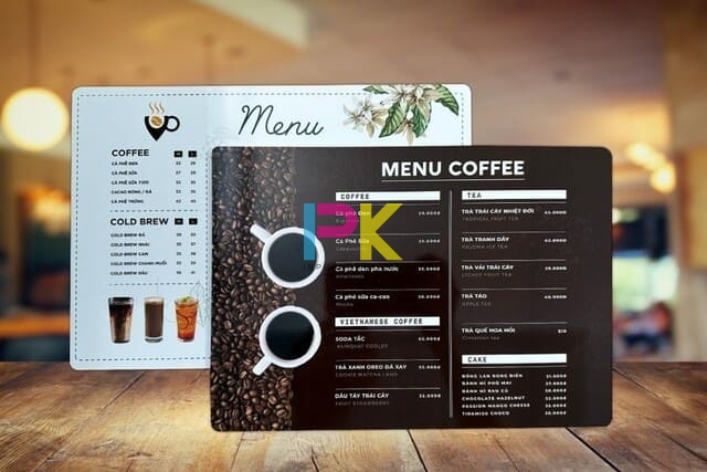 In menu nhựa 12 in menu nhựa chất lượng cao tại Xưởng In Phan Khôi