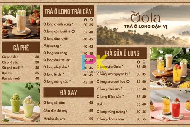 In Menu Trà Sữa 12 In menu quán trà sữa thiết kế độc đáo, sáng tạo theo concept riêng