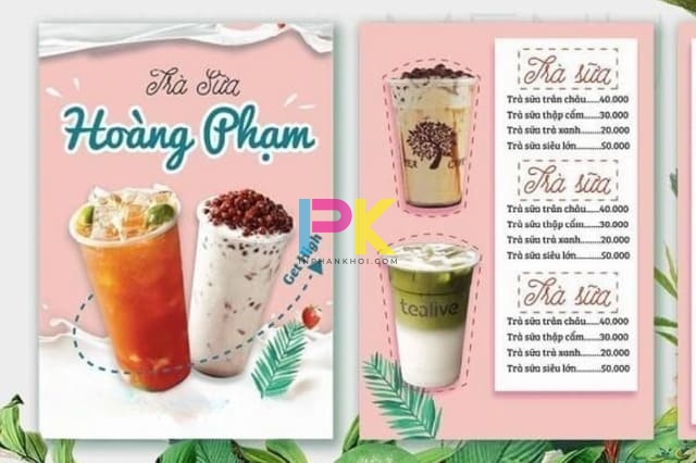 In Menu Trà Sữa 17 Thiết kế menu trà sữa chuẩn màu thương hiệu, hỗ trợ chỉnh sửa miễn phí