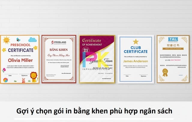 Cập nhật báo giá in bằng khen 2025 – lựa chọn thông minh cho mọi sự kiện 4 Gợi ý chọn gói in bằng khen phù hợp học sinh, doanh nghiệp, CLB và sự kiện VIP.
