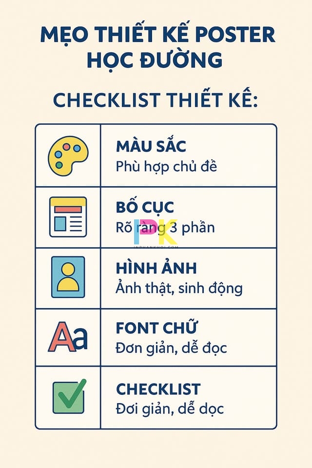 Gợi ý các mẫu poster đẹp cho sự kiện học đường 2025 10 Checklist thiết kế poster học đường: màu sắc – bố cục – hình ảnh – font chữ