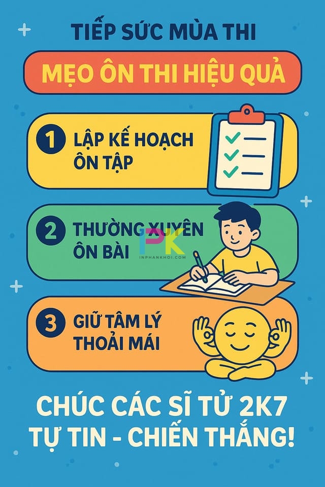 Poster tiếp sức mùa thi – Cổ Vũ tinh thần sĩ tử 2k7 13 Liên hệ in poster cổ động mùa thi tại TP.HCM – Giao nhanh toàn quốc