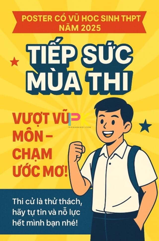 Poster tiếp sức mùa thi – Cổ Vũ tinh thần sĩ tử 2k7 3 Poster tiếp sức mùa thi với câu slogan cổ vũ tinh thần sĩ tử