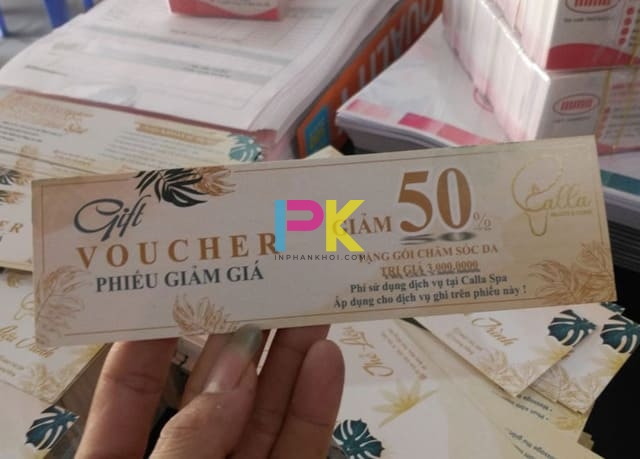 In voucher quà tặng 18 Quy trình in voucher quà tặng tại Xưởng In Phan Khôi từ tư vấn đến giao hàng