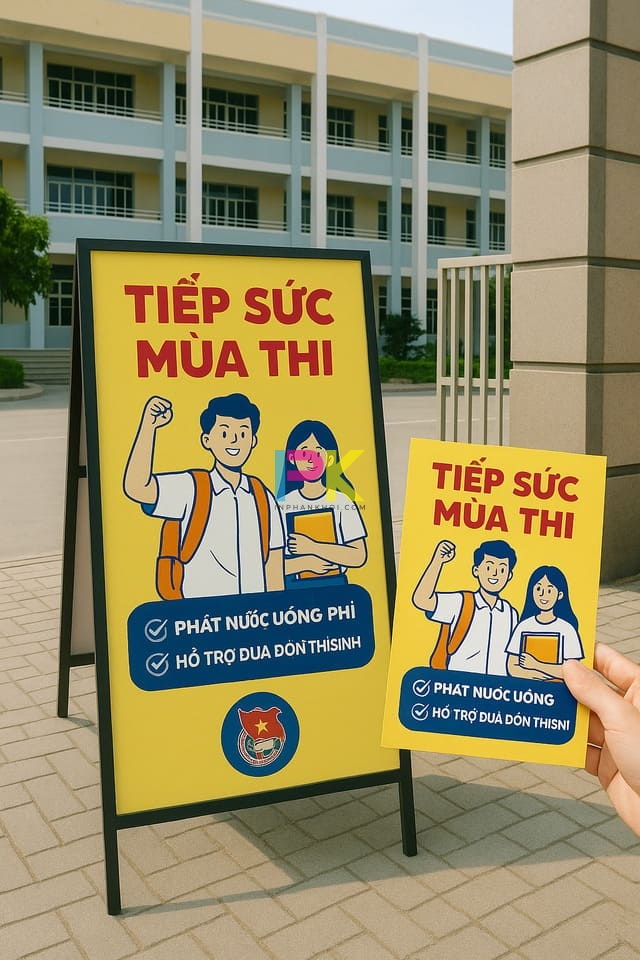 Poster tiếp sức mùa thi – Cổ Vũ tinh thần sĩ tử 2k7 11 Standee cổ động mùa thi dựng tại cổng trường cùng tờ rơi phát tay