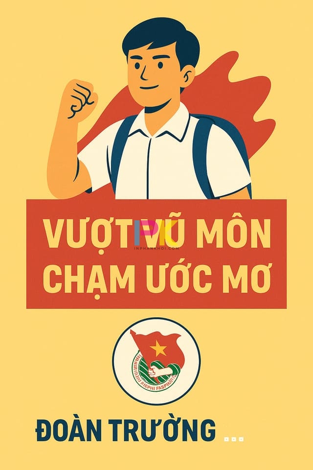 Poster tiếp sức mùa thi – Cổ Vũ tinh thần sĩ tử 2k7 9 Thiết kế poster mùa thi đơn giản, bố cục chia khối rõ ràng