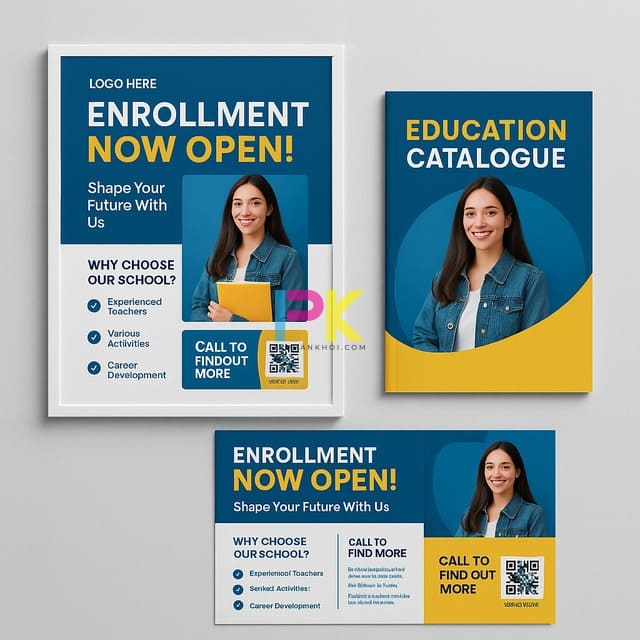 Mẫu poster tuyển sinh – Gợi ý thiết kế ấn tượng cho 2025 11 Combo in poster – catalogue – tờ rơi cho chiến dịch tuyển sinh