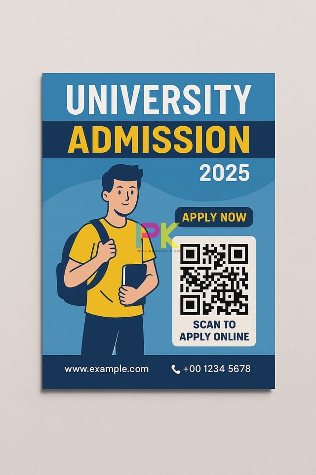 Mẫu poster tuyển sinh – Gợi ý thiết kế ấn tượng cho 2025 4 Poster tuyển sinh có mã QR dẫn đến form đăng ký trực tuyến