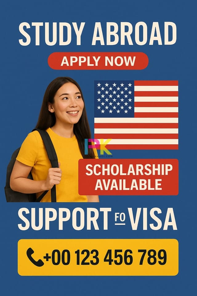 Mẫu poster tuyển sinh – Gợi ý thiết kế ấn tượng cho 2025 8 Poster tuyển sinh du học – hình ảnh quốc kỳ, học bổng, visa