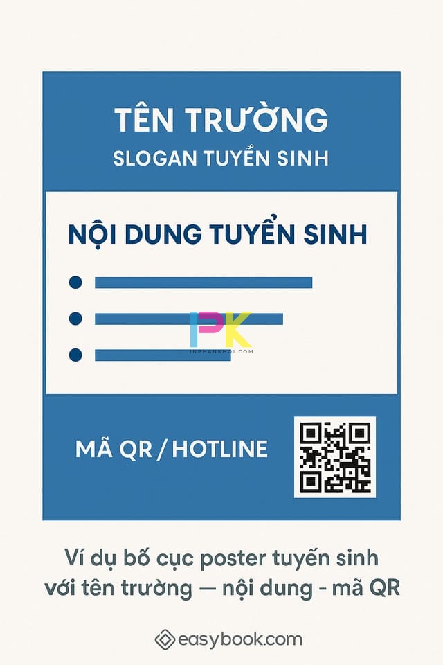 Mẫu poster tuyển sinh – Gợi ý thiết kế ấn tượng cho 2025 9 Ví dụ bố cục poster tuyển sinh với tên trường – nội dung – mã QR