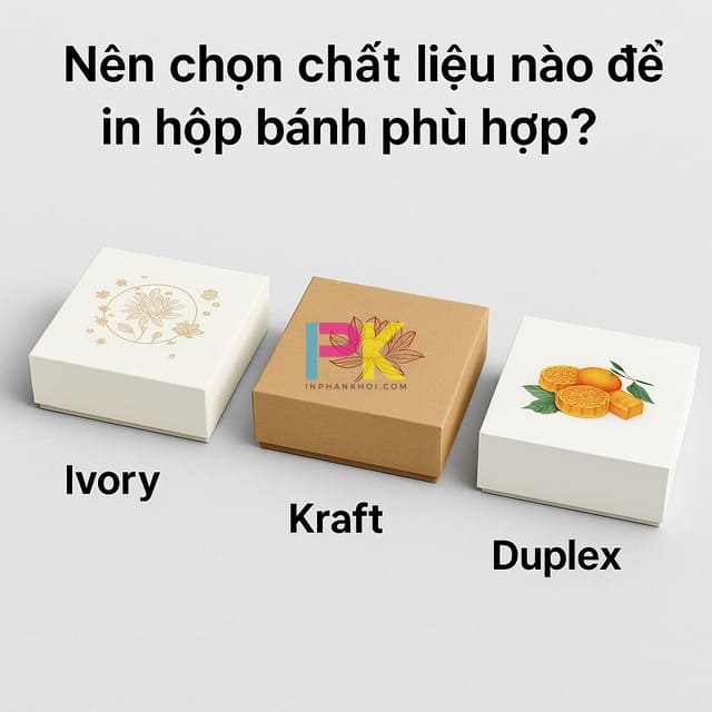 Giải pháp in hộp giấy đựng bánh Trung Thu đẹp, nhanh và đúng nhu cầu 4 Chất liệu giấy in hộp bánh trung thu: kraft – ivory – duplex