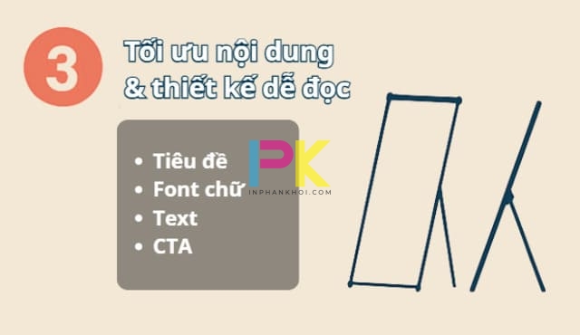 Lưu ý khi đặt in standee sự kiện trước khi in 4 Gắn nội dung và thiết kế dễ đọc thu hút