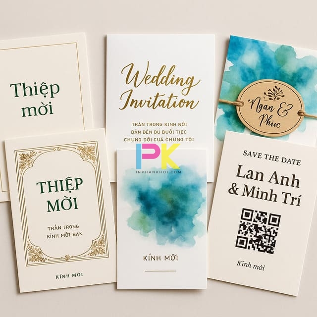 Mẫu in thiệp cưới đẹp đúng phong cách, đúng ngân sách, đúng tiến độ 4 Kỹ thuật ép kim và in nhũ cho mẫu in thiệp cưới đẹp