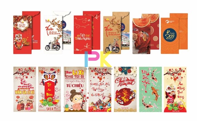 Bảng báo giá in bao lì xì 9 Mẫu bao lì xì Tết thiết kế riêng cho doanh nghiệp in tại Xưởng In Phan Khôi