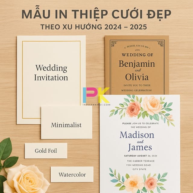 Mẫu in thiệp cưới đẹp đúng phong cách, đúng ngân sách, đúng tiến độ 2 Bộ sưu tập mẫu in thiệp cưới đẹp theo xu hướng 2024 – 2025
