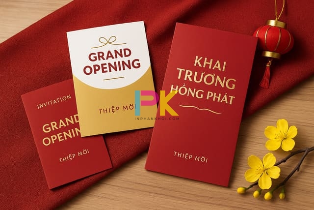 Mẫu thiệp mời khai trương đẹp – chỉn chu – hợp phong thủy 2 Mẫu thiệp mời khai trương đẹp, tinh tế, tone đỏ vàng