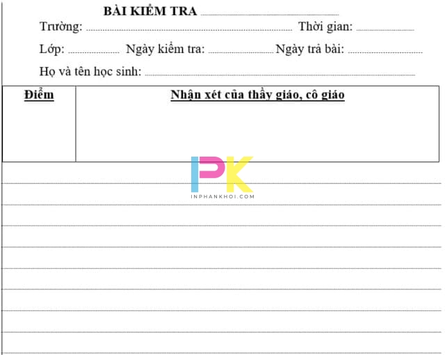 Mẫu giấy kiểm tra chuẩn – dễ dùng – dễ in cho mọi cấp học 5 Nhận in mẫu giấy kiểm tra chất lượng tại Tp.HCM