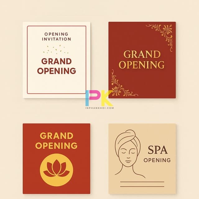 Mẫu thiệp mời khai trương đẹp – chỉn chu – hợp phong thủy 3 Thiệp mời khai trương hiện đại – tối giản – tone trắng