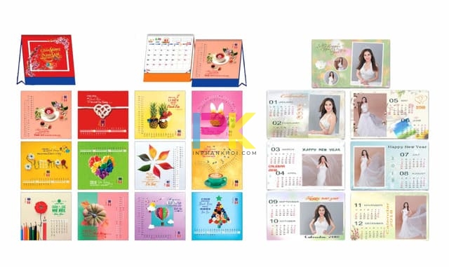 Báo giá in lịch để bàn 6 So sánh lịch để bàn 7 tờ và 13 tờ – lựa chọn theo ngân sách