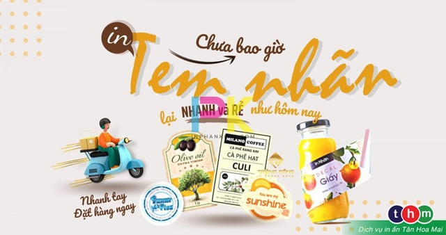 Các xưởng in decal và tem nhãn tại TP.HCM cho doanh nghiệp và cá nhân 4 In Tân Hoa Mai in decal giấy, nhựa, kraft, xi bạc với tem nhãn bền màu tại TP.HCM