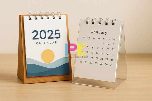 Mẫu lịch để bàn 2025 đẹp & xu hướng thiết kế nổi bật 3 Mẫu lịch để bàn 2025 khung gỗ và mica cao cấp