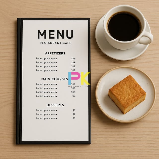 Mẫu menu nhà hàng đẹp: Ý tưởng thiết kế & gợi ý chất liệu phù hợp 3 Mẫu menu nhà hàng bìa cứng hiện đại