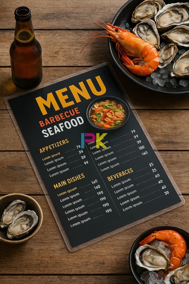 Mẫu menu nhà hàng đẹp: Ý tưởng thiết kế & gợi ý chất liệu phù hợp 4 Mẫu menu nhựa chống nước cho quán nhậu
