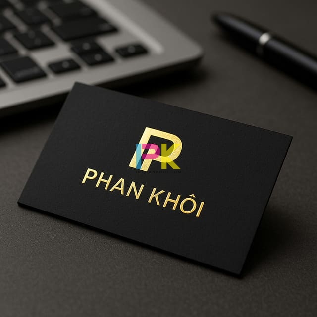 Ép kim là gì? Kỹ thuật tạo điểm nhấn sang trọng trong in ấn 4 Name card ép kim logo sang trọng tại In Phan Khôi