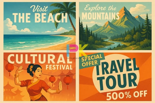 Bộ sưu tập mẫu poster du lịch biển, núi, lễ hội