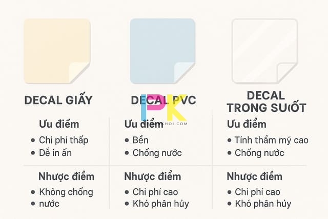 So sánh chất liệu decal giấy, PVC và trong suốt dùng trang trí Trung Thu
