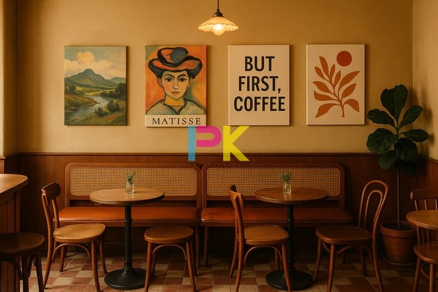In tranh canvas trang trí quán cafe theo yêu cầu