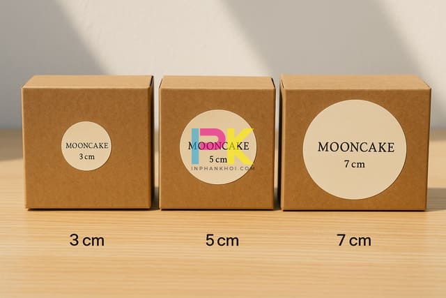 Kích thước tem bánh trung thu tròn và vuông phổ biến