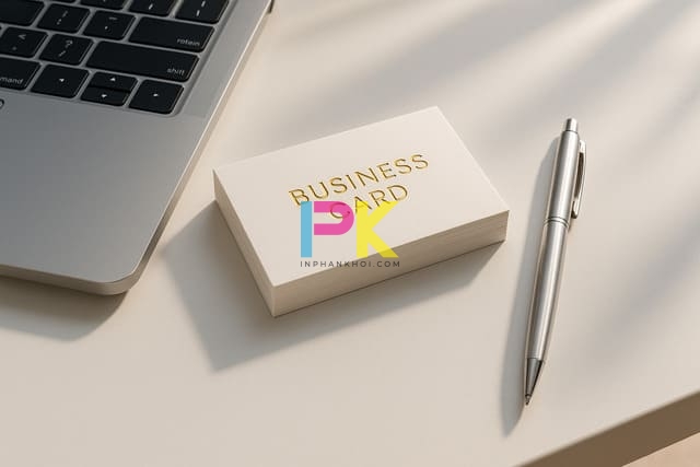 Mẫu card visit cá nhân đẹp và sang trọng trên bàn làm việc