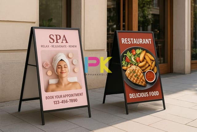 Poster quảng cáo dịch vụ spa và nhà hàng