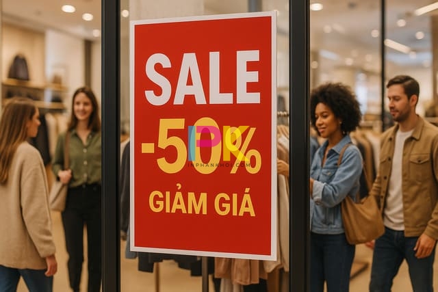 Mẫu poster quảng cáo khuyến mãi giảm giá 50%