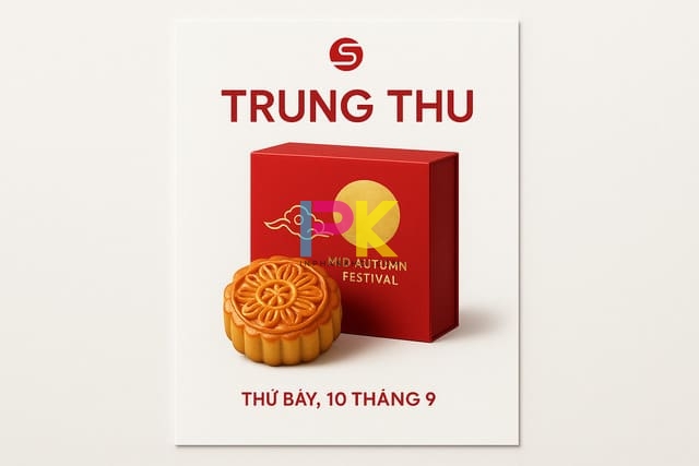 Mẫu tờ rơi Trung Thu đẹp, thiết kế hiện đại cho tiệm bánh