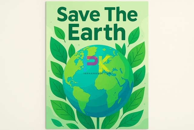 Poster bảo vệ môi trường sáng tạo với slogan xanh