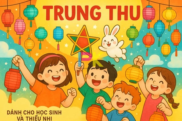 Poster Trung Thu vui nhộn cho trường học và thiếu nhi