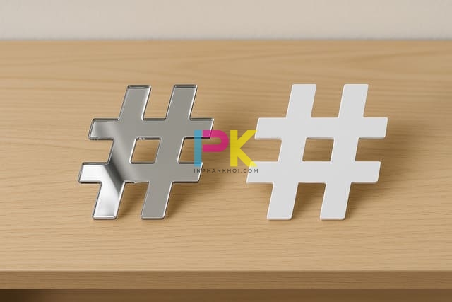So sánh hashtag cầm tay chất liệu mica và formex