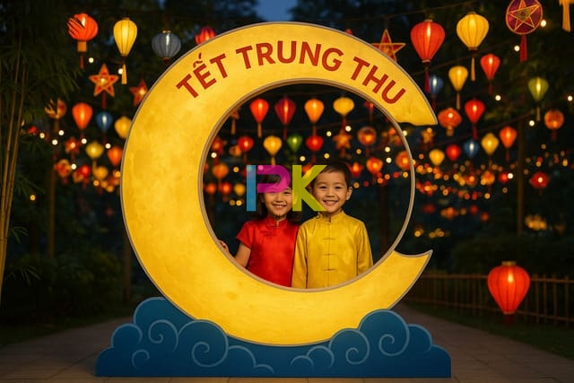 Standee trung thu 3D photobooth check-in
