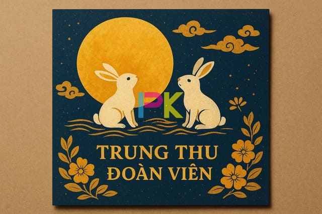 Thiệp trung thu ấm áp cho gia đình và bạn bè