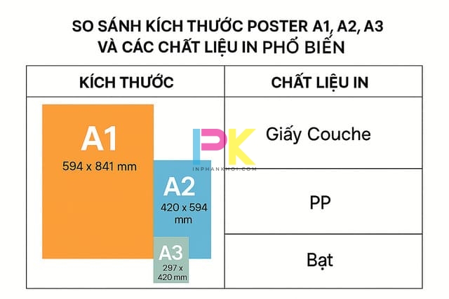Các kích thước và chất liệu in poster quảng cáo phổ biến